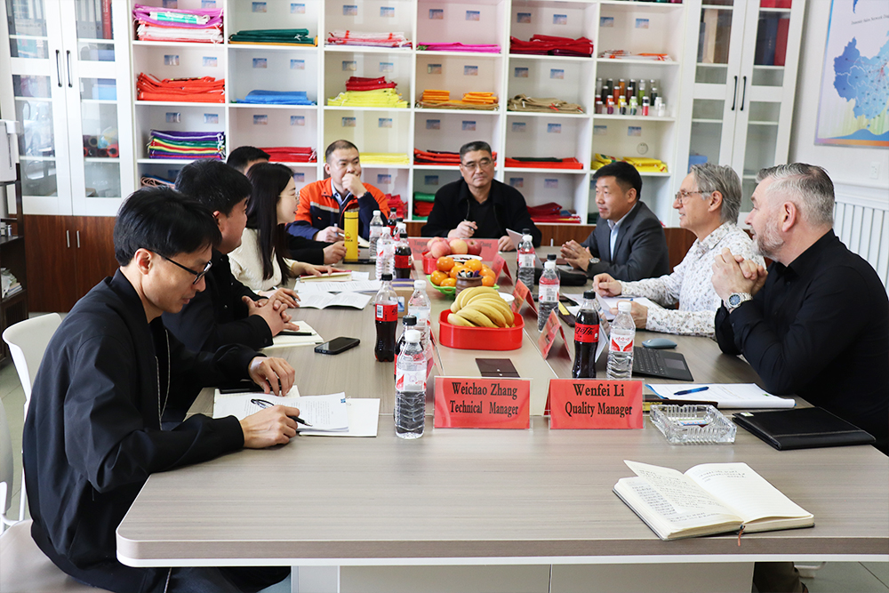 drawstring PP mesh bag Customer Visit